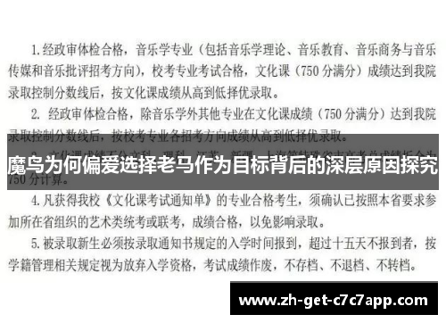 魔鸟为何偏爱选择老马作为目标背后的深层原因探究 魔鸟为何偏爱选择老马作为目标背后的深层原因探究